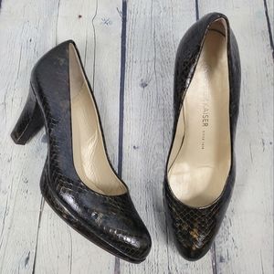 PETER KAISER | snakeskin print snake embossed leather heels pumps